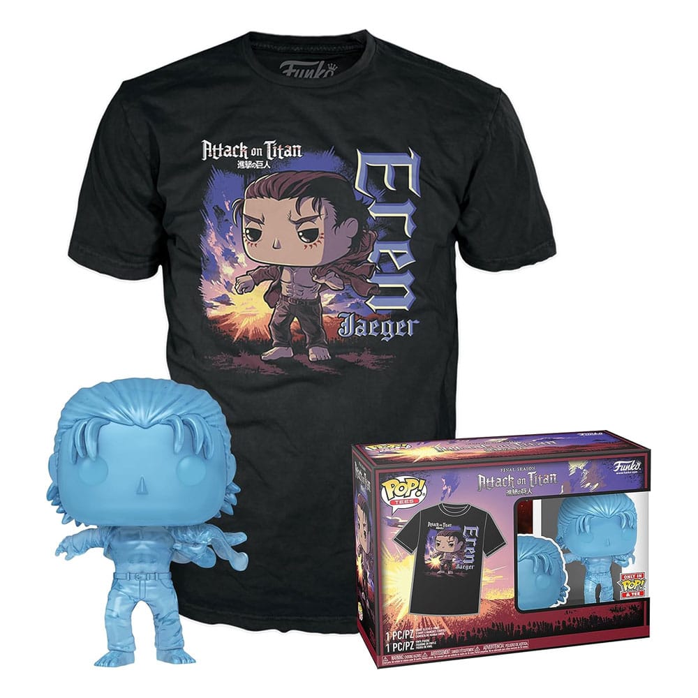 Funko Attack on Titan POP! & Tee Vinyl Figur & T-Shirt Set Eren w/ marks #1321