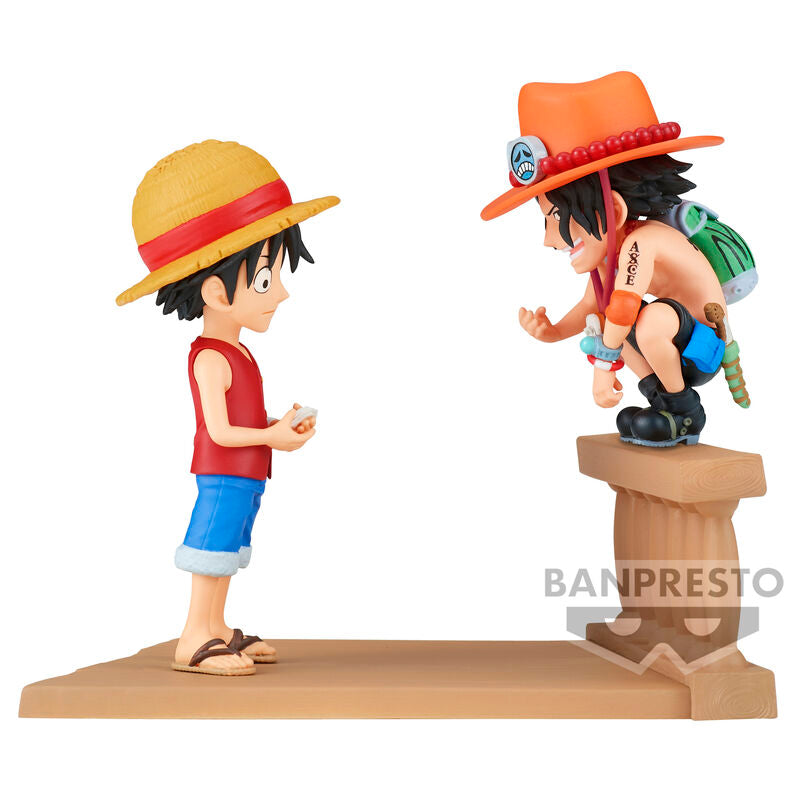 Banpresto One Piece Monkey D Luffy & Portgas D Ace World Collectable Log Stories Figur