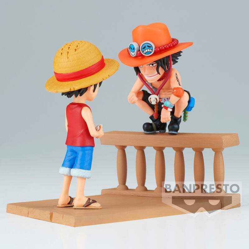 Banpresto One Piece Monkey D Luffy & Portgas D Ace World Collectable Log Stories Figur